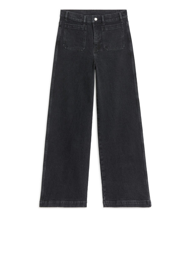 ARKET Lupine High Flared Stretch Jeans Washed Black