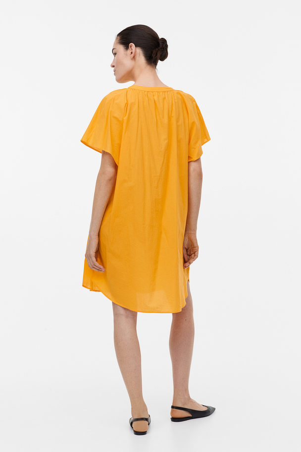 H&M Cotton Tunic Dress Yellow