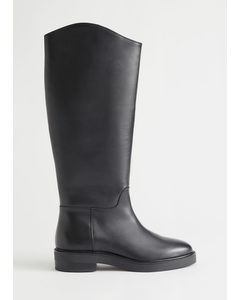 Leather Riding Boots Black