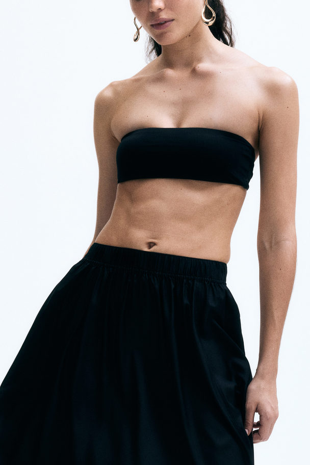 H&M A-line Silk Skirt Black