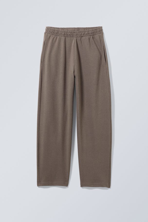 Weekday Jay Jersey Trousers Taupe