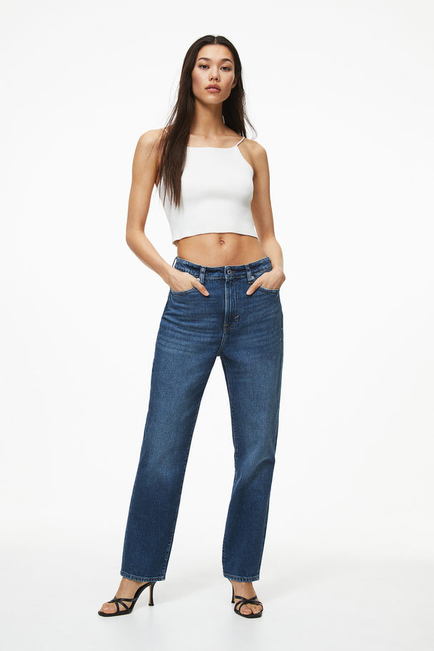 H&M Mom Ultra High Ankle Jeans Denimblauw