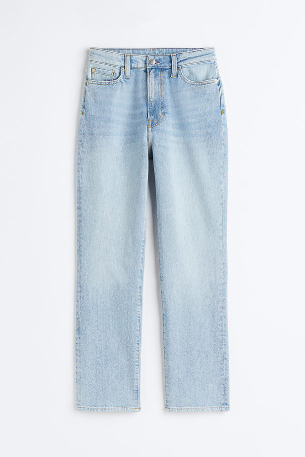 H&M Vintage Mom Fit Ultra High Ankle Jeans Light Denim Blue