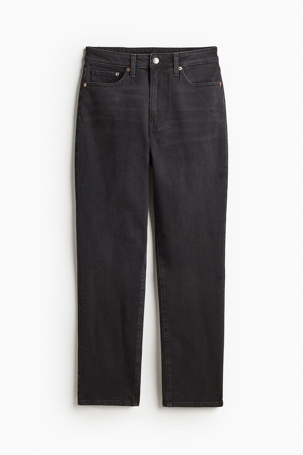 H&M Mom Ultra High Ankle Jeans Schwarz