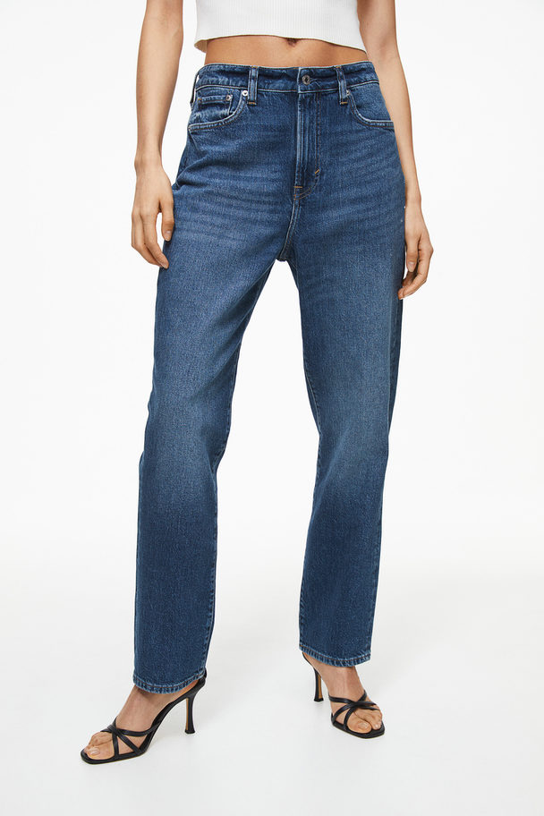 H&M Vintage Mom Fit Ultra High Ankle Jeans Denim Blue