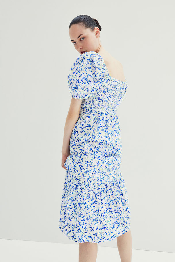 H&M Mama Poplin Nursing Dress White/blue Floral