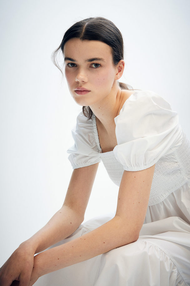 H&M MAMA Stillkleid aus Popeline Weiß