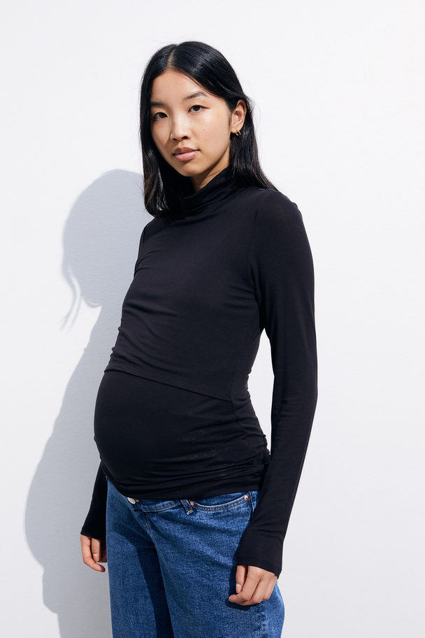 H&M Mama Before & After Maternity/nursing Top Black
