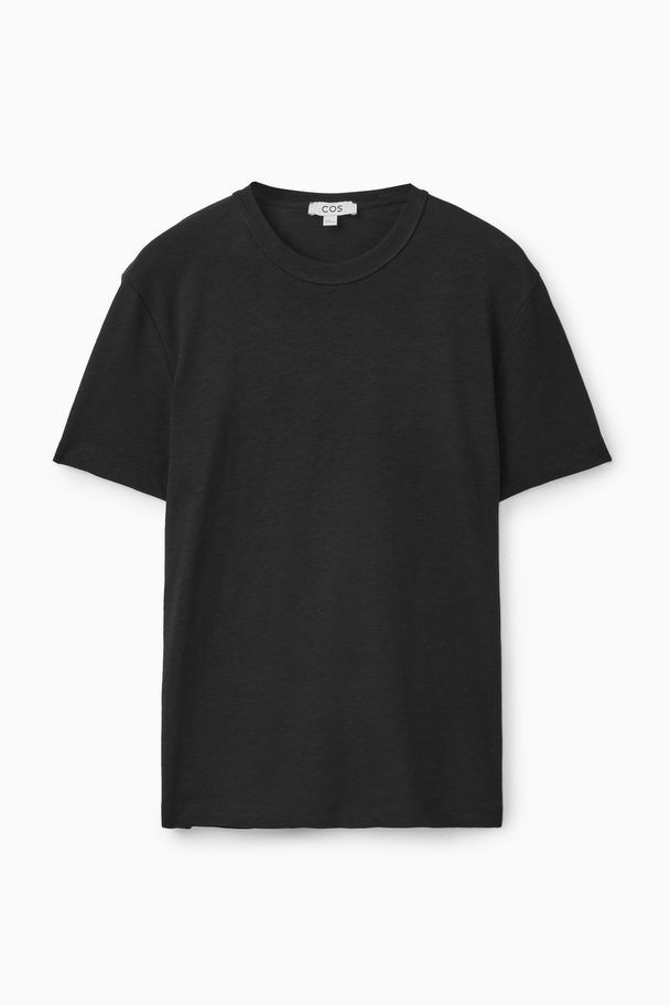 COS Regular-fit Cotton-blend T-shirt Black