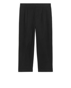 Brushed Cotton Trousers Black