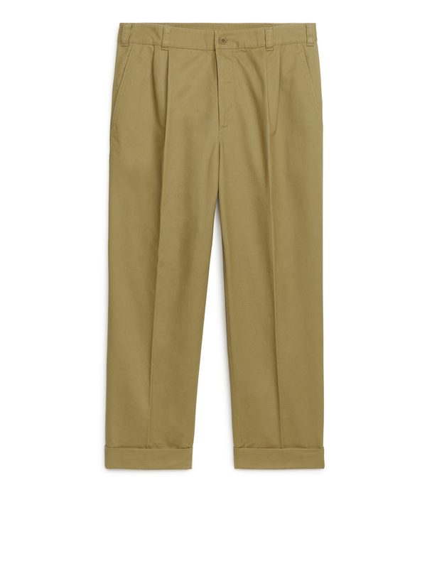 Arket Brushed Cotton Trousers Beige