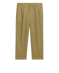 Brushed Cotton Trousers Beige