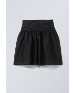 Short Layered Tulle Skirt Black