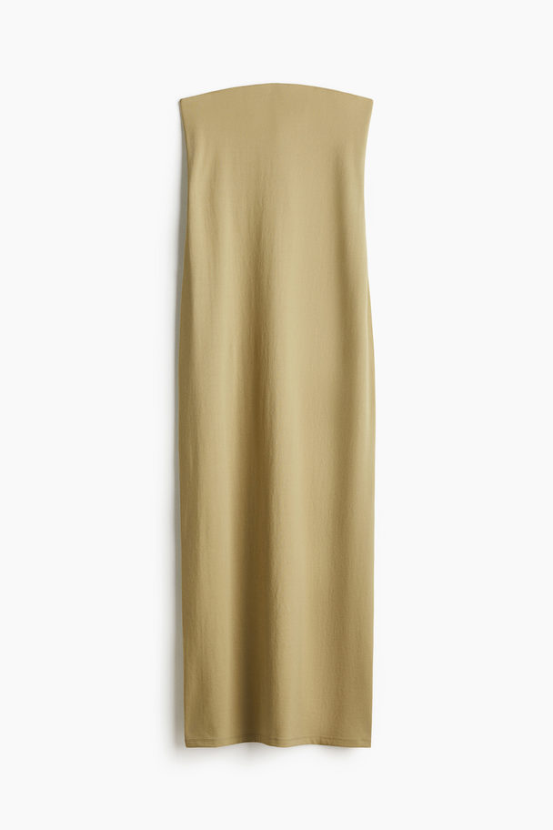 H&M Bodycon-Kleid im Bandeau-Schnitt Helles Khakigrün