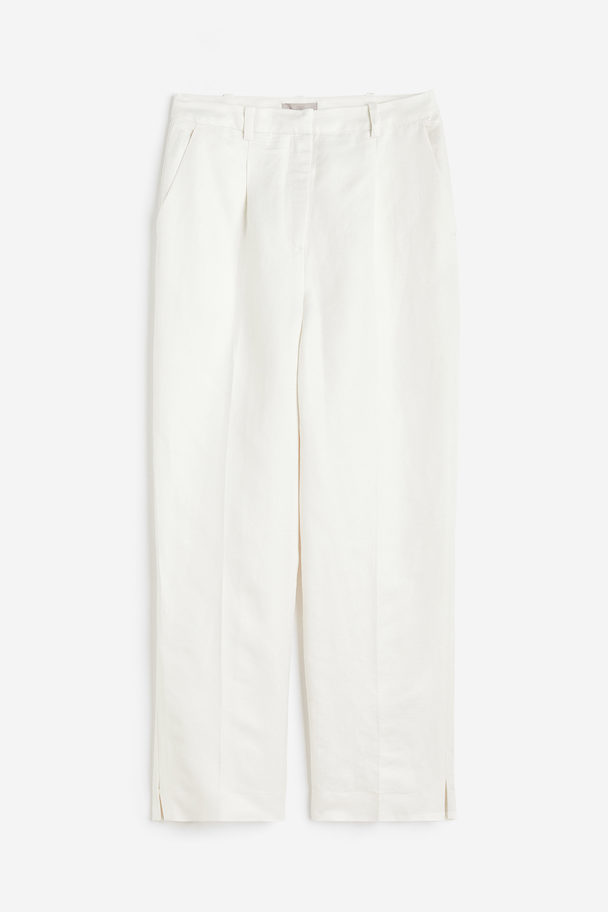 H&M Stylede Bukser I Hørblanding Hvid
