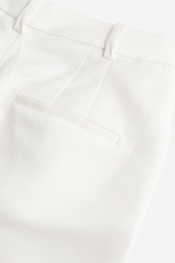 H&M Linen-blend Tailored Trousers White