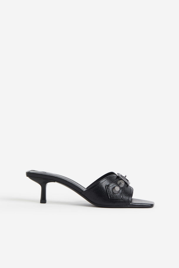 H&M Slip-in Sandaletten Met Studs Zwart
