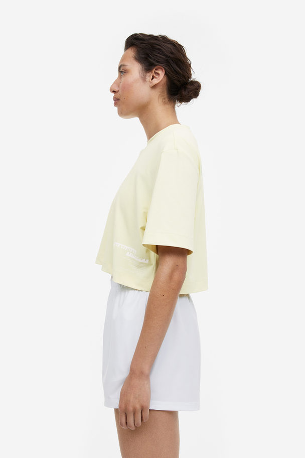 H&M Drymove™ Cropped Sports Top Light Yellow/natural Therapy