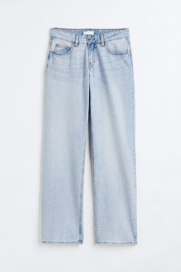 H&M Straight Low Jeans Hellblau