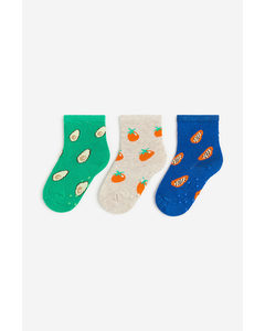 3-pack Antiskli-sokker Klargrønn/avokadoer