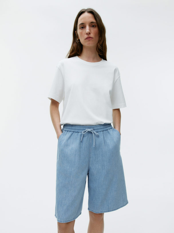 ARKET Shorts aus Denim-Twill Hellblau