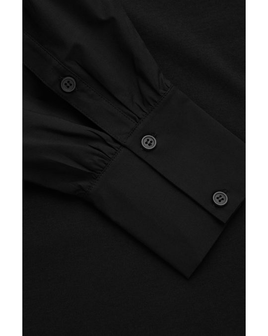 COS Puff-sleeve Top Black