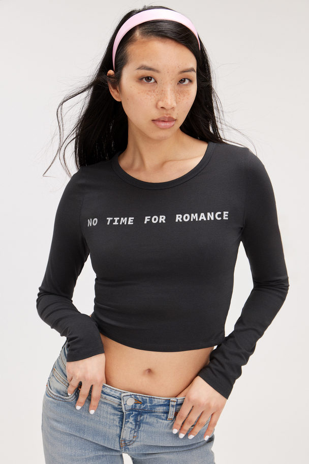 Monki Long Sleeve Top No Time For Romance