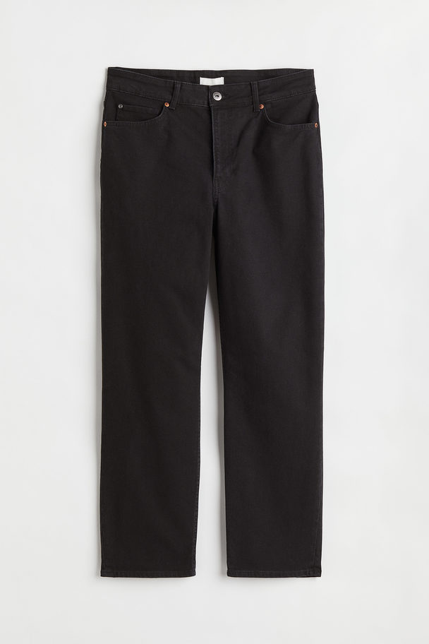 H&M H&m+ Straight High Ankle Jeans Sort