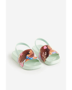 Printed Pool Shoes Light Green/the Little Mermaid