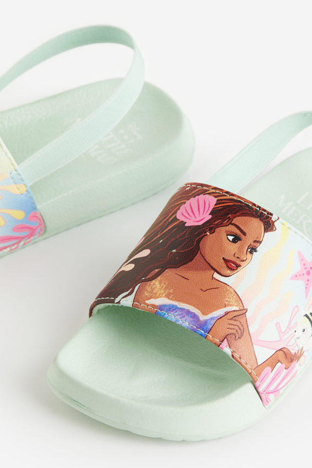 H&M Printed Pool Shoes Light Green/the Little Mermaid