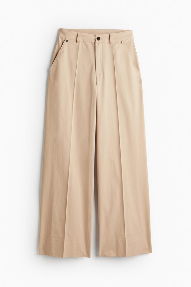 H&M Hose mit Bügelfalten Beige