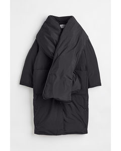 Oversized Water-repellent Down Coat Black
