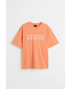 T-shirt Relaxed Fit Bleg Orange/cyklister