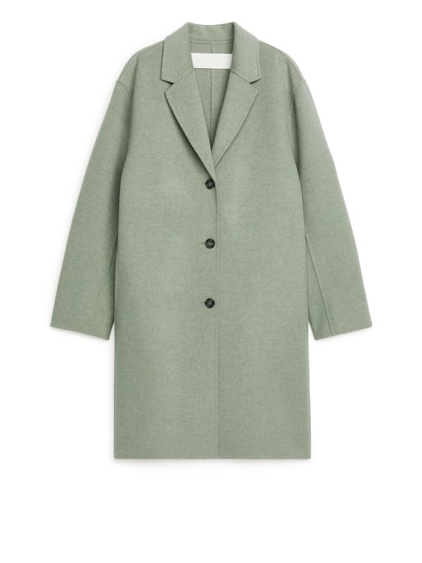 Double-face Wool Coat Sage Green Green – For NOK 1,517 | Afound