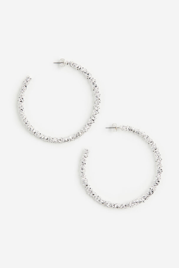H&M Hoop Earrings Silver-coloured