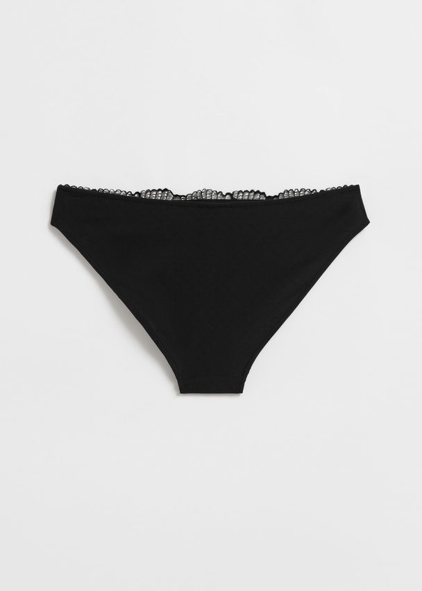 & Other Stories Poppy Lace Briefs Black