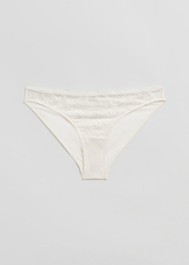 & Other Stories Poppy Lace Briefs Ivory