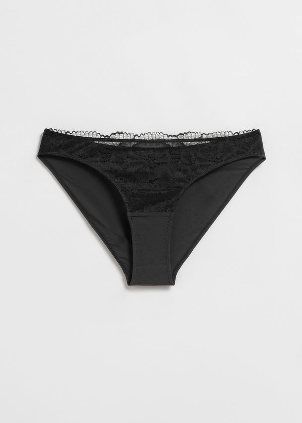 & Other Stories Poppy Lace Briefs Black
