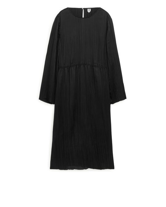 Arket Ruched Dress Black