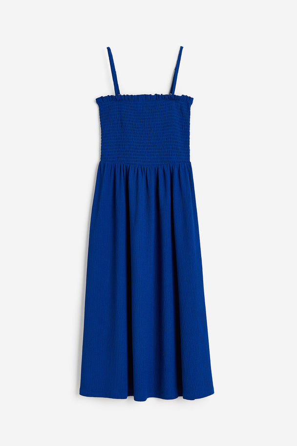 H&M Smock-topped Dress Bright Blue