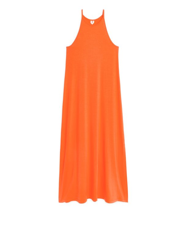 ARKET Lyocell Strap Dress Orange