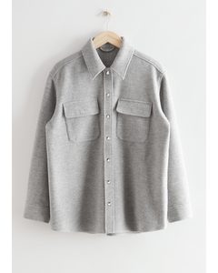 Oversized Wool Blend Overshirt Grey