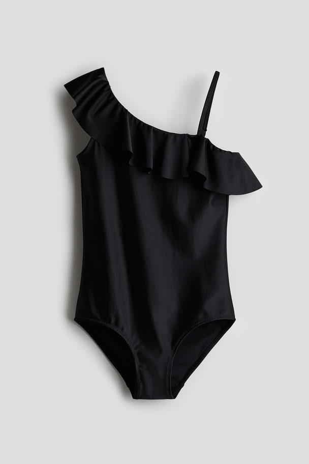 H&M One-shoulder Swimsuit Black