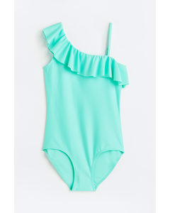 One-shoulder Swimsuit Turquoise