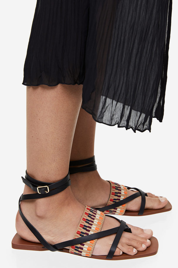 H&M Sandals Beige/patterned