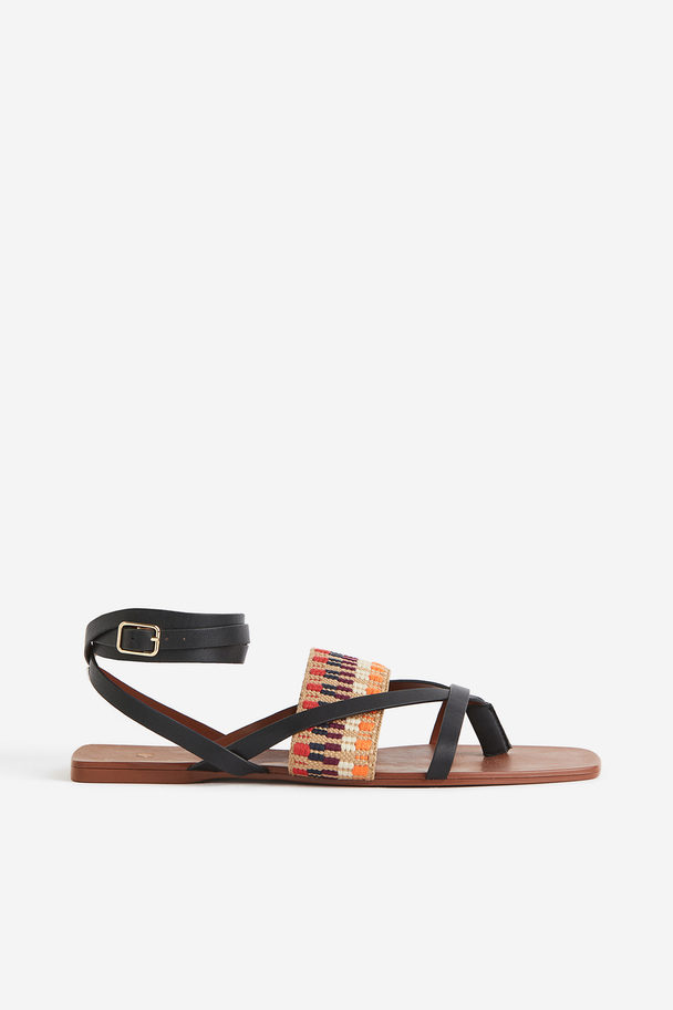 H&M Sandals Beige/patterned