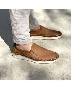 Sam Light Brown Leather And Suede Moccassins