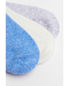 3er-Pack Socken Blau/Weiß/Hellgraumeliert