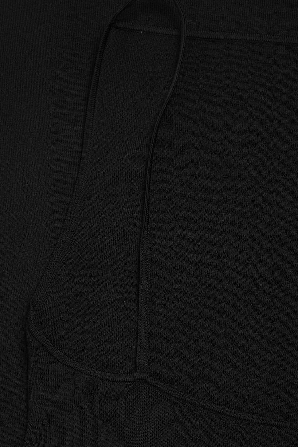 COS Backless Knitted Slip Dress Black
