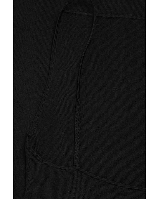 COS Backless Knitted Slip Dress Black